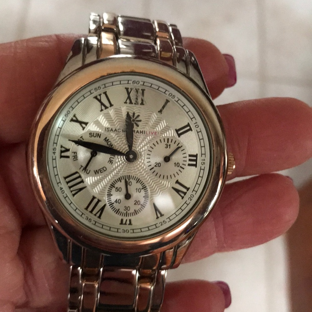 Isaac Mizrahi rose gold and silver tone Watch